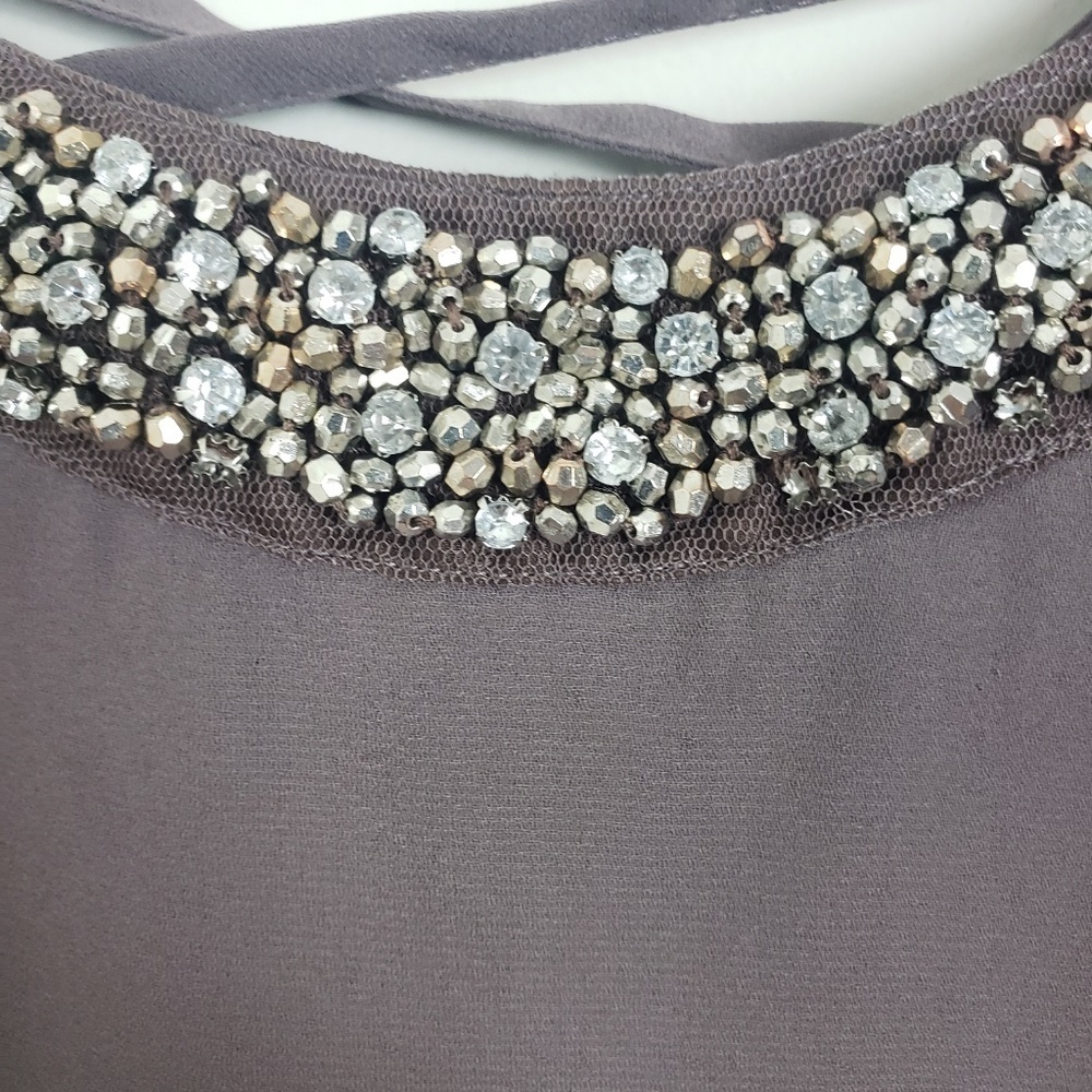 Studio Y taupe cami with rhinestones B3 - Picture 2 of 6